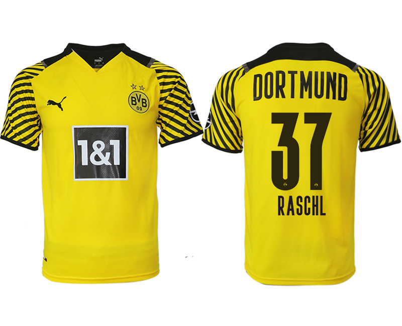 Men 2021-2022 Club Borussia Dortmund home yellow aaa version #37 Soccer Jersey->borussia dortmund jersey->Soccer Club Jersey